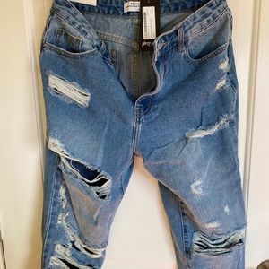 Nasty Gal Distressed Boyfriend Jeans US size 10